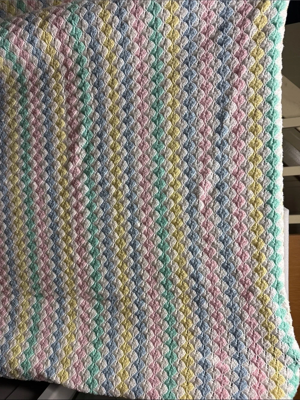 Pastel Striped Textured Throw Blanket - Soft Multicolor